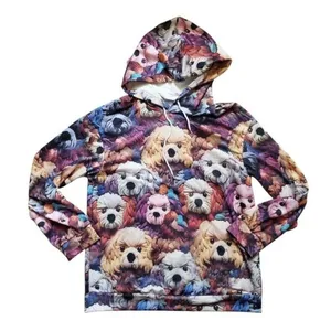 Dog Hoodie Women Medium All Over Print 3D Sweatshirt Long Sleeve Poodle Bichon thumbnail 4