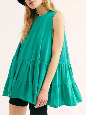 Free People right on time green tunic tank medium thumbnail 1
