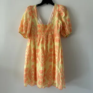 Lilly Pulitzer Sarafina Eyelet Yellow and Orange Patterned Babydoll Dress Size 2 thumbnail 3