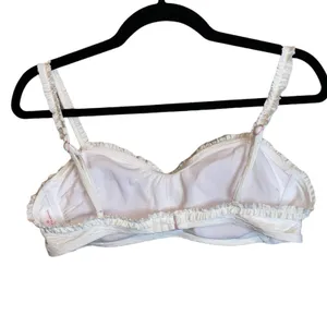 NWOT Stoney Clover‎ Lane x Target White Textured Bikini Top Large Ruffle Strap thumbnail 2