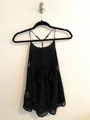 Free People Star Embellished Tank Top Black thumbnail 3