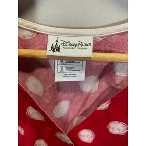 Disney Parks Dress Womens S Red Polka Dot Minnie‎ Mouse Smocked Fit Flare Cotton thumbnail 4