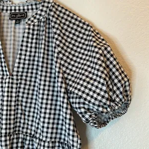 100% Cotton Gingham Dress Black thumbnail 2