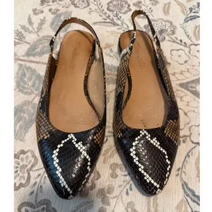 Madewell The Margot Slingback Flat in Snake Embossed Leather Size 7 thumbnail 2