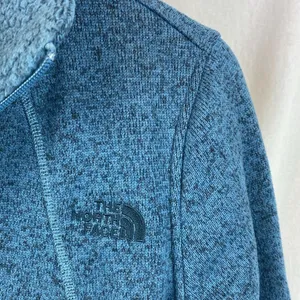 North Face Blue Knit Long Sleeve Zip Up Jacket M thumbnail 4