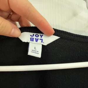 Joy Lab black boat neck long‎ sleeve lounge wear pajama top shirt stretch large thumbnail 2