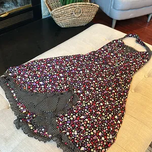 Phoebe Couture by Kay Unger 100% Silk Dot Halter Swing Dress Size 2‎ thumbnail 4
