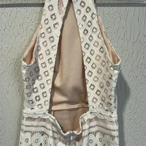 Lulus Steal a Kiss White Lace with Nude lining dress size small thumbnail 12