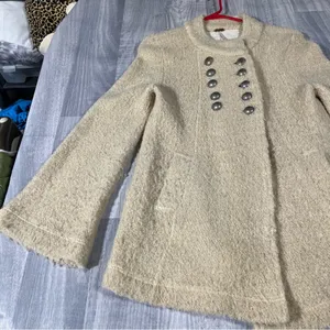 Free People Cornflower Tan Military Sweater Coat; Medium thumbnail 4
