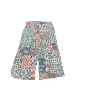 Anthropologie Patchwork Print Wide Leg Cropped Pants Multicolor Womens Size M thumbnail 2
