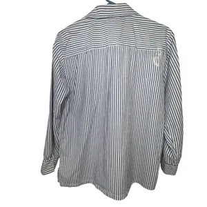BFA Classics Blue White Striped Shirt Womens Med Petite Star Patriotic‎ Vintage thumbnail 2