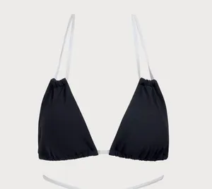 Berlook Contrast Triangle Halter Bikini Top and Contrast Tie Bikini Bottom thumbnail 9