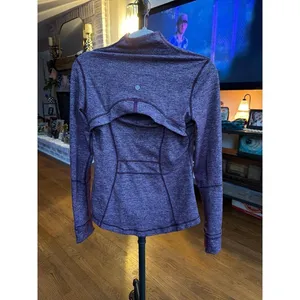 lululemon Define Jacket in a heathered maroon color features a full front 6 thumbnail 3