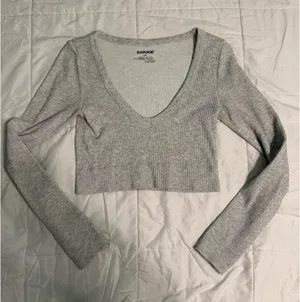Garage V-Neck Crop Long Sleeve Top thumbnail 1