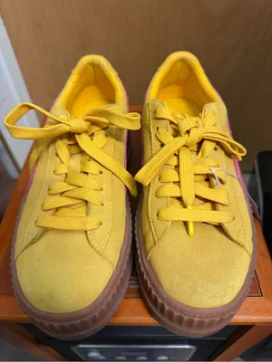Puma Fenty by Rihanna Women’s Yellow Suede Creeper Sneakers. Size: 8.5 thumbnail 4