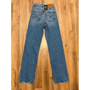 Levi's Ribcage Straight Jeans Women's 24x32 Super High Rise NWT Blue thumbnail 3