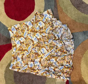 Free People Nadia Floral Print Ruffle Hem Mini Skirt Yellow Combo Size 0 thumbnail 1