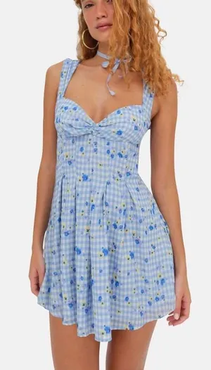 For Love and Lemons August Mini Plaid Dress Small thumbnail 1
