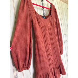 NWT Lulus Coveted Sweetness Rust Pointelle Knit Long Sleeve Mini Dress Party S thumbnail 4