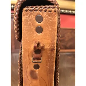 Vintage Clifton's Hand Tooled Leather Handbag Purse Brown Western Satchel Bag thumbnail 8