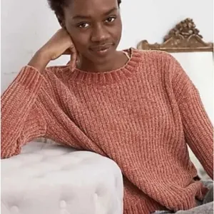 Aerie Womens Chenille Knit Sweater Rust crew Neck Pullover Comfy Size S thumbnail 1