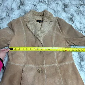 Giacca Vintage Penny Lane Genuine Leather Hippy Coat Tan brown medium jacket thumbnail 10