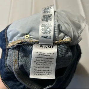 Frame Casablanca Blue Denim Jean Mini Skirt Distressed Stagger Hem Size 26 thumbnail 5