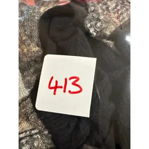 Free People Womens Floral Waffle Thermal Knit‎ Top Grey Black Oversized Medium thumbnail 7