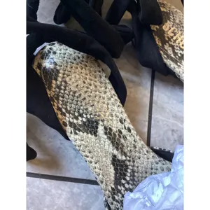 Schutz Barbrah Snake Embossed Leather Lace Up Pointed Toe Flats Natural 8.5 thumbnail 2