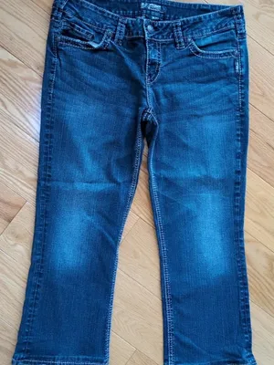 Silver Jeans Suki Women’s W34xL25 Flared Ankle Jeans Medium Wash Mid Rise thumbnail 1