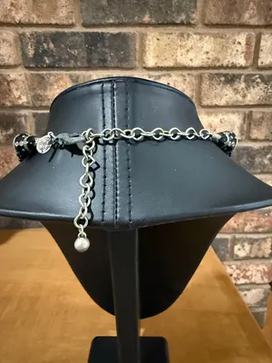 Chico’s Vintage Necklace Enamel Black Glass Beads Tier drop Pendant thumbnail 5