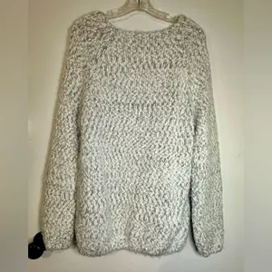 Buffalo David Bitton Sweater Women's‎ White Gray Knit Round Neck Chunky X-Large thumbnail 3