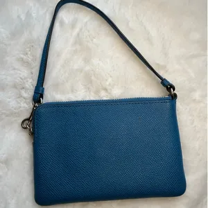Coach Blue Corner Zipper Black Wristlet thumbnail 2
