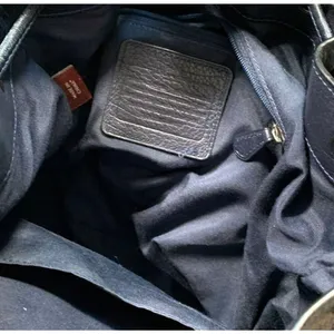 Coach Mickey Navy Blue Pebbled Leather Drawstring Bucket Bag Crossbody Classic thumbnail 8