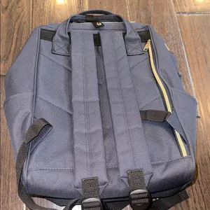 Stylish Navy travel Backpack with phone charger and lots of compartments thumbnail 7