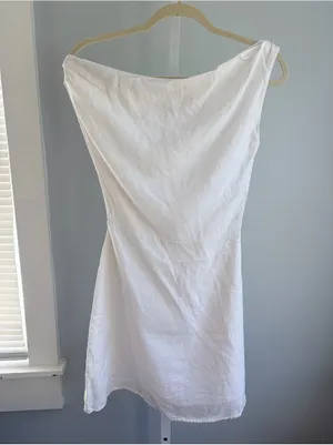 DISSH Lacy Linen White Summer Dress Size 4 thumbnail 3