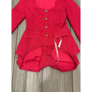 NEW NWT Amanda Uprichard KYA Romper ViVA Tweed Women's XS Pink thumbnail 7