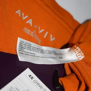 Ava & Viv Women's V-Neck Short Sleeve T-Shirt 4X Cotton Rust Orange thumbnail 10