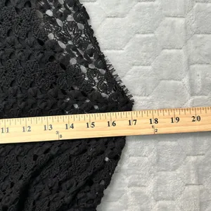 Free People Womens Black Crochet Lace Dress‎ M Boho Romantic Feminine Festival thumbnail 9