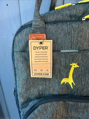 DYPER Women's Gray Baby Bag Backpack with Yellow Accents - New thumbnail 2