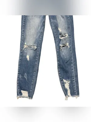 KanCan High Waisted Distressed Jeans Women's 26 Light Wash Denim Faded Stretch thumbnail 4