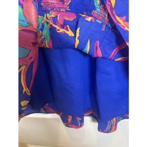 NWT J. Crew Tropical Floral Smocked Tiered Mini‎ Skirt Crochet Trim Boho Medium thumbnail 6