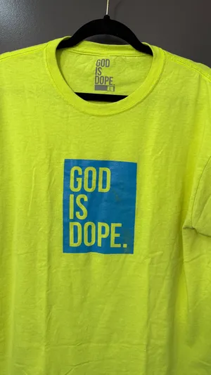 God Is Dope TShirt Yellow Size L thumbnail 2