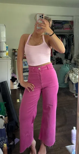 ZARA Straight Leg High-Rise Jeans thumbnail 1