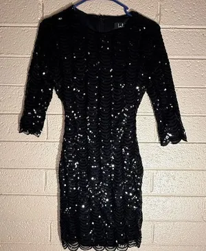 Lulus Elegant Black Sequin Dress thumbnail 1