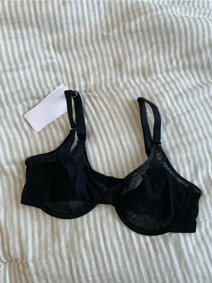 New HSIA Seraphina Unlined Underwire Sheer Mesh Bra Size 36C Black Balconette thumbnail 2