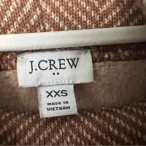 J. Crew Long-sleeve funnelneck pullover in camel herringbone size XXS EUC thumbnail 3