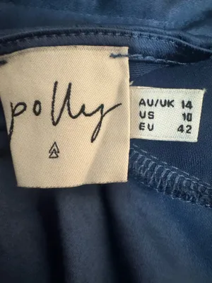 PRINCESS POLLY SATIN Ruffle Hem Romper 10 NAVY BLUE thumbnail 7