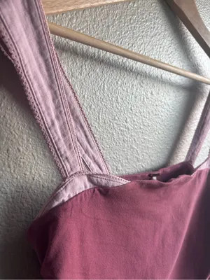 Free People Two-Tone Pink Square-Neck Camisole thumbnail 6