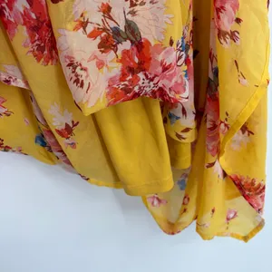 AUW Boho Floral Maxi Dress Sz L Bustier Coquette Cottage Floral Lace Chiffon thumbnail 7
